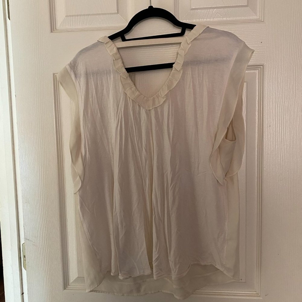 Daniel Rainn off white sheer sleeveless blouse - Picture 4 of 4